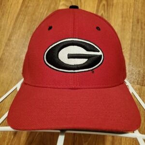 Vintage Georgia Bulldogs‎ Hat Cap Men Fitted 7 5/8 Red Zephyr Football Wool Y2K